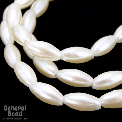 6mm White Luster Rice Pearls (250 Pcs) #4291-General Bead