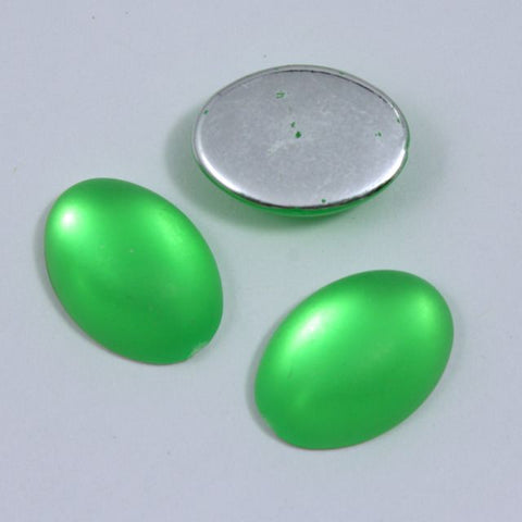 18mm x 25mm Frosted Lime Green Oval #UP743-General Bead