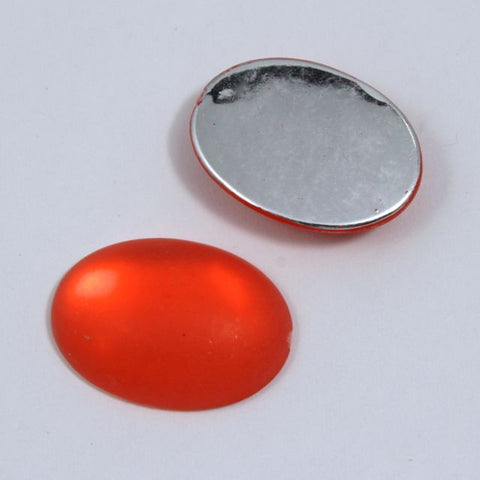 13mm x 18mm Frosted Orange Oval Cabochon (2 Pcs) #UP733-General Bead