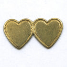 25mm Raw Brass Double Heart (2 Pcs) #49-General Bead
