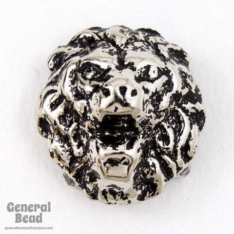 27mm Antique Silver Lion Head Stud #5030-General Bead