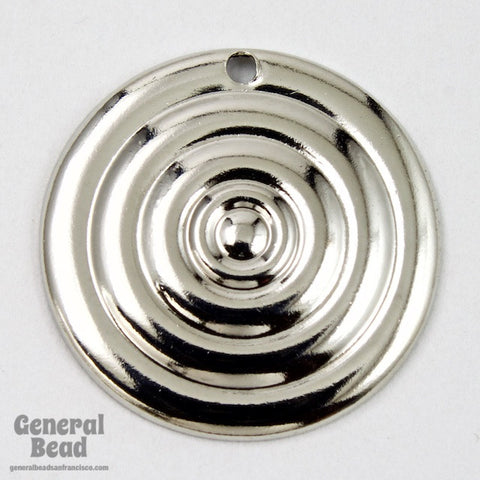 20mm Silver Circle with Concentric Pattern (4 Pcs) #5502-General Bead