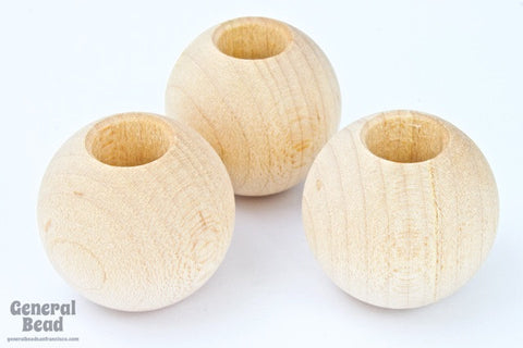 25mm Natural Unpolished Wood Finial-General Bead
