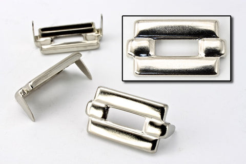 15mm x 20mm Silver Rectangle Stud (15 Pcs) #6475-General Bead