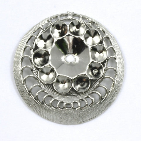 32mm Vintage Silver Art Nouveau Setting #75-General Bead