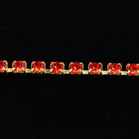 Rhinestone Chain 12ss Hyacinth/Gold-General Bead