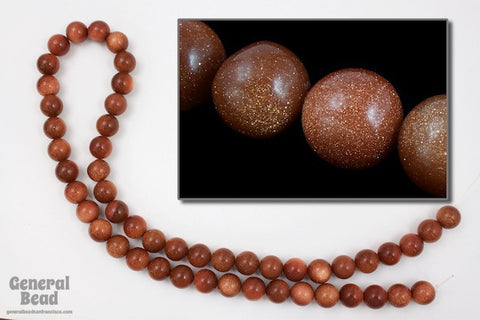 10mm Round Goldstone Strand #SP43A-General Bead