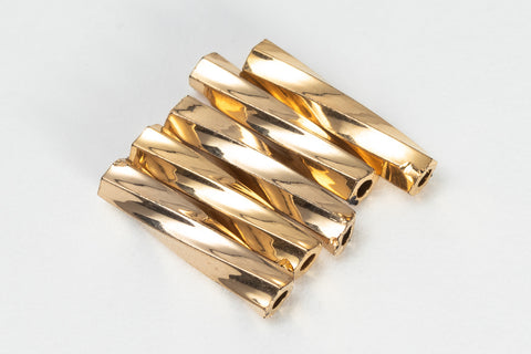 Size 4 24Kt Light Gold Plated Miyuki Twist Bugle (5 Gm, 25 Gm, 50 Gm) #TBB034-General Bead