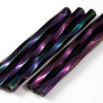 30mm Purple Iris Twist Bugle (10 Gm, 40 Gm, 1/2 Kilo) #TBF007-General Bead