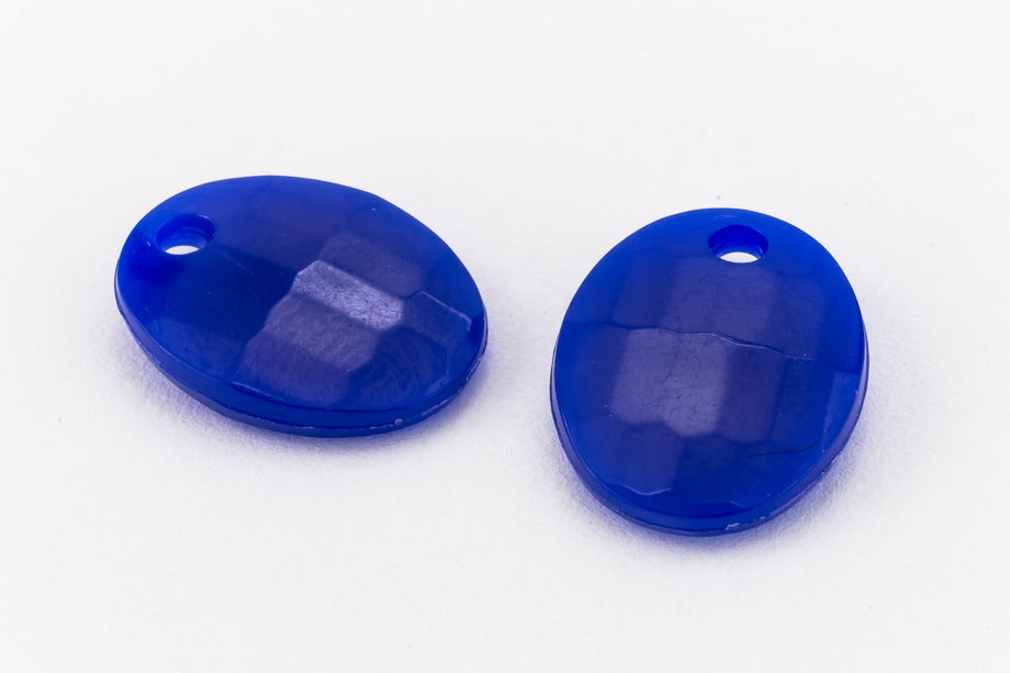 16mm x 12mm Blue Faceted Oval Drop (2 Pcs) #UP021 – General Bead