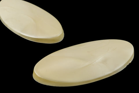 65mm Matte Light Yellow Pearl Oval Saddle Cabochon #UP561-General Bead