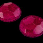 15mm Fuchsia Faceted Round Cabochon with Crinkle Foil (2 Pcs) #UP624-General Bead