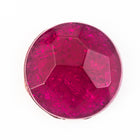 15mm Fuchsia Faceted Round Cabochon with Crinkle Foil (2 Pcs) #UP624-General Bead