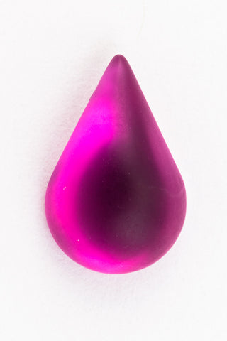 8mm x 13mm Frosted Fuchsia Teardrop Cabochon (2 Pcs) #UP716-General Bead