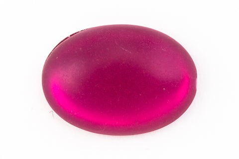 6mm x 8mm Frosted Fuchsia Oval Cabochon (4 Pcs) #UP719-General Bead