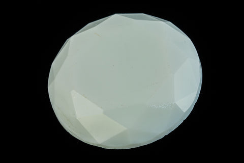25mm Chalk White Faceted Point Back Cabochon #XGP007-F-General Bead