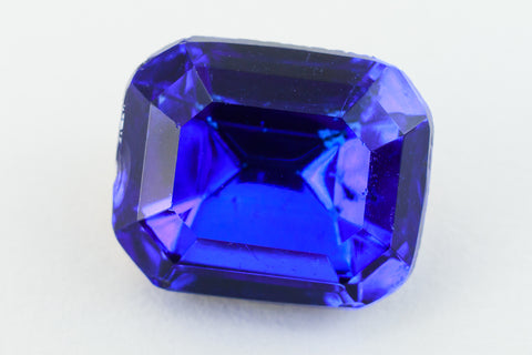 10mm x 12mm Cobalt Faceted Octagon Point Back Cabochon #XGP018-E-General Bead