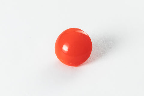 Vintage 5mm Opaque Coral Red Round Point Back Cabochon (2 Pcs) #XS172-D