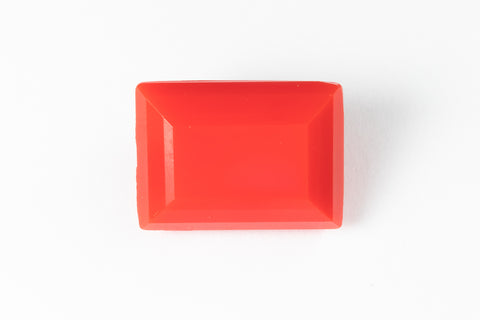 Vintage 13mm x 18mm Opaque Red Rectangle Point Back Fancy Stone #XS175-F