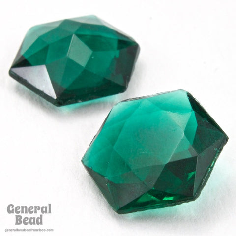 15mm Transparent Emerald Hexagon Doublet #XS180-F-General Bead