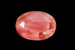 Vintage 13mm x 18mm Pink Givre Faceted Oval Point Back #XS183-C