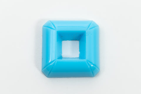 Vintage 21.5mm Baby Blue Open Square Cabochon #XS2-A