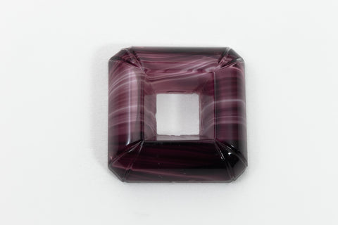 Vintage 22mm Marbled Amethyst Open Square Cabochon #XS2-D