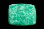 Vintage 20mm x 25mm Jade Green Carved Bird Rectangle Cabochon #XS20-F