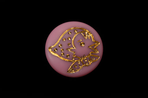 Vintage 14mm Pink/Gold Chick Cabochon #XS22-D-1