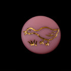 Vintage 14mm Pink/Gold Duck Cabochon #XS22-D-2