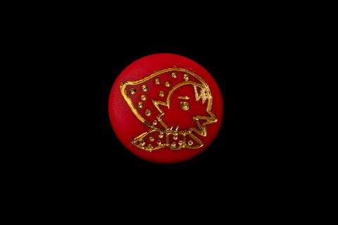 Vintage 14mm Red/Gold Chick Cabochon #XS22-E-2
