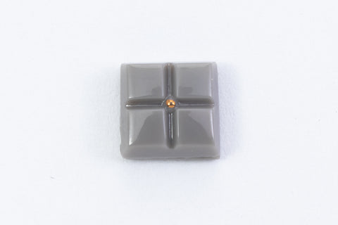 Vintage 8mm Gray Divided Square Cabochon #XS37-B