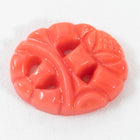 Vintage 8mm x 10mm Coral Carved Flower Oval Cabochon #XS5-A Lg