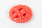 Vintage 8mm x 10mm Coral Carved Flower Oval Cabochon #XS5-A Lg