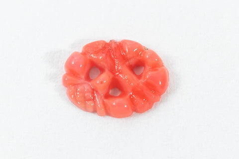 Vintage 6mm x 7.5mm Coral Carved Flower Oval Cabochon #XS5-A Sm