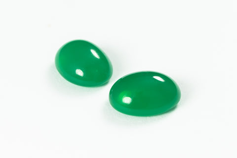 Vintage 6mm x 8mm Green Oval Cabochon #XS59-F-Sm