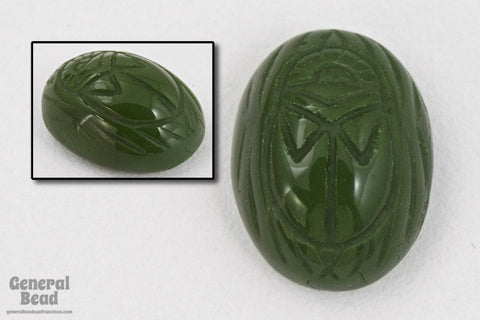 4mm x 6mm Olive Green Scarab Cabochon #XS78-C-General Bead