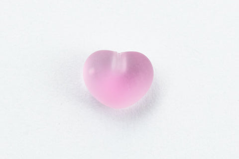 Vintage 6mm Frosted Rose Half Drilled Heart Bead #XS87-C