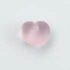 Vintage 6mm Frosted Light Rose Half Drilled Heart Bead #XS87-D
