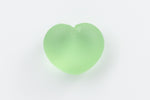 Vintage 15mm Frosted Peridot Half Drilled Heart Bead #XS89-F-2