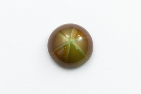 Vintage 11mm Olive Green Round Cabochon with Faux Asterism #XS93-C