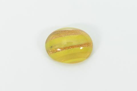 Vintage 8mm x 10mm Gold Flecked Yellow Oval Cabochon #XS99-A-2