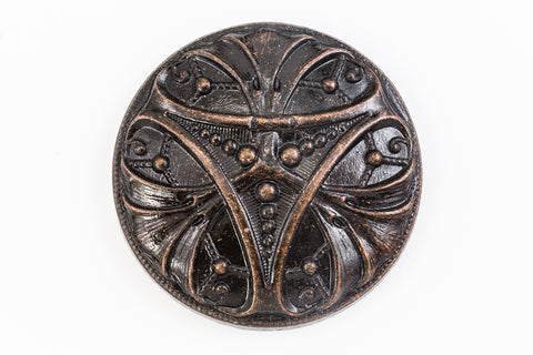 45mm Dark Antique Copper Nouveau Medallion #ZWS002-General Bead