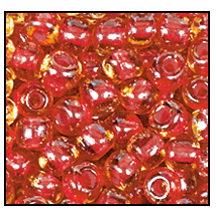 11028- Red Lined Topaz Czech Seed Beads
