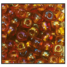 11090- Transparent Dark Topaz Iris Czech Seed Beads