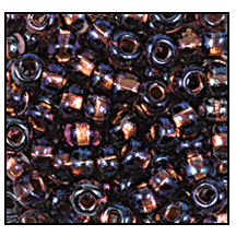 29019- Copper Lined Amethyst Iris Czech Seed Beads
