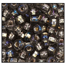 47019- Silver Lined Smoke Grey Iris Czech Seed Beads