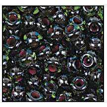 51128- Red Lined Green Czech Seed Beads