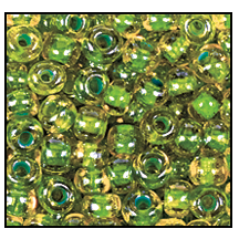 81012- Light Blue Lined Citrine Czech Seed Beads