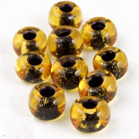 10054- Black Lined Topaz Czech Seed Beads